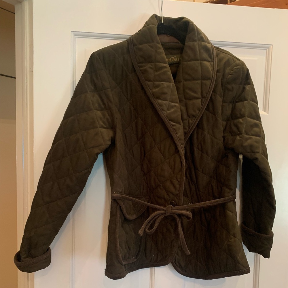 Eurochasse from Greenwich CT store quilted jacket with waist tie size large